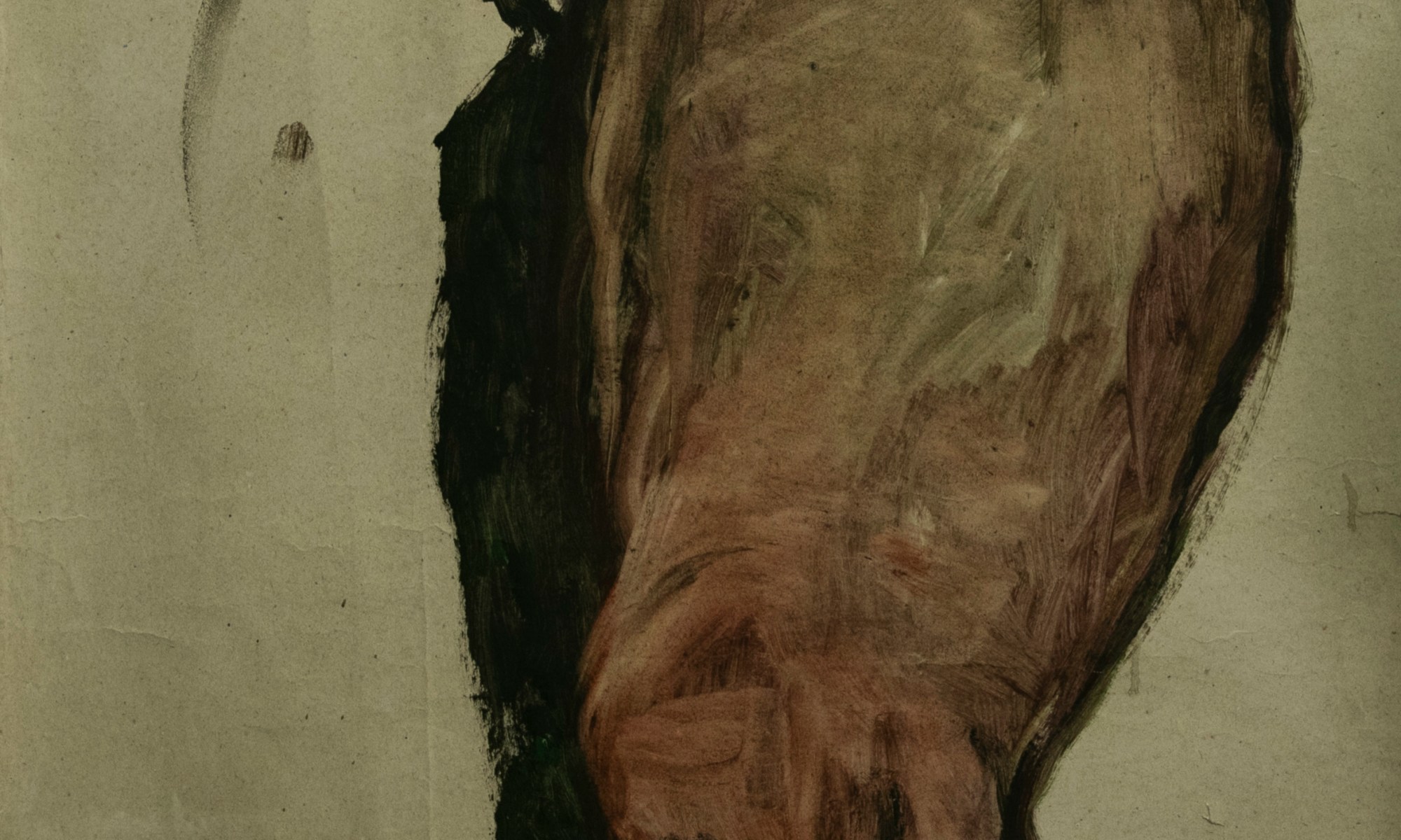 WALID EL MASRI -Man 2004 -Oil on paper 75x73 cm