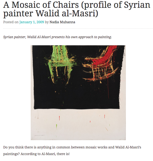 A Mosaic of Chairs By Nadia Muhanna