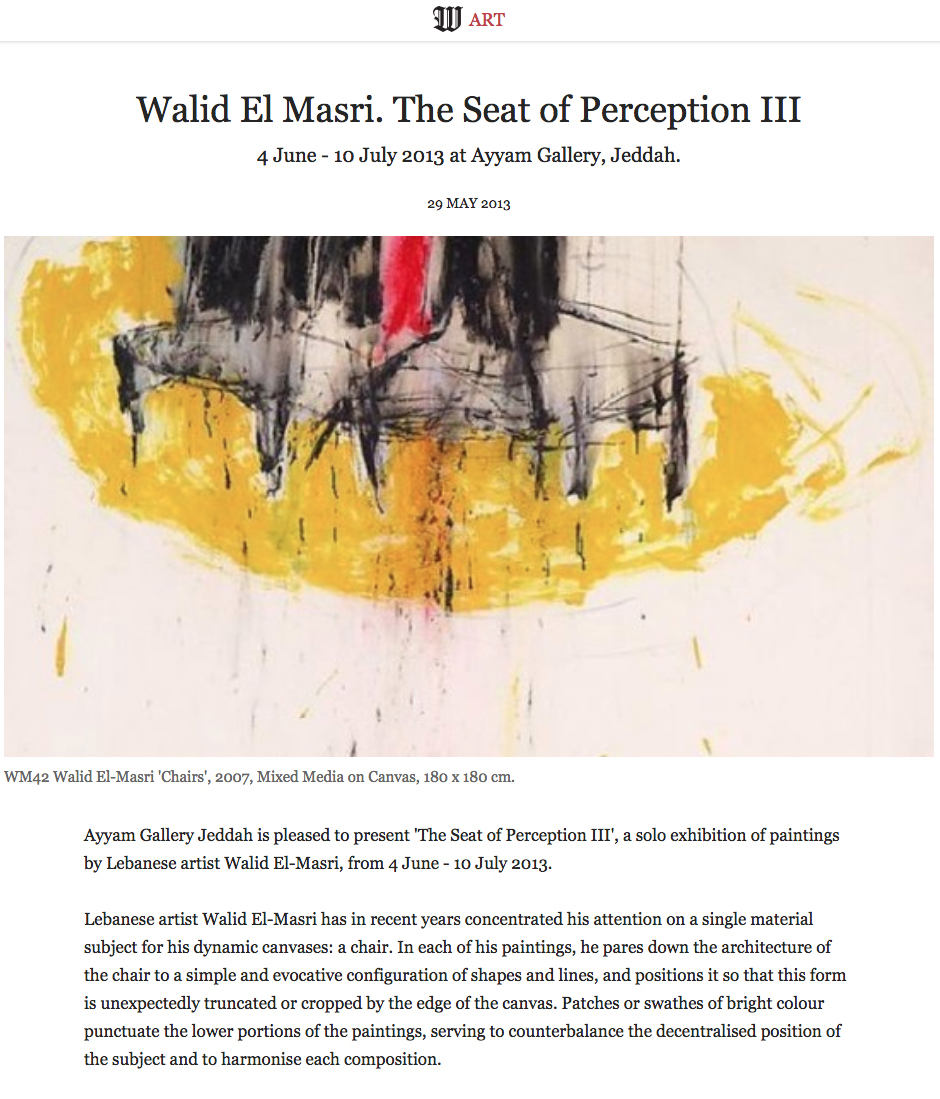 Wall Street Walid El Masri. The Seat of Perception III