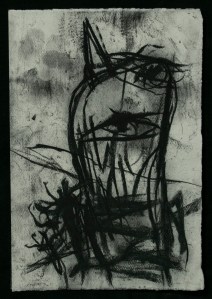 Cat, 2005, charcoal on paper, 28x18 cm