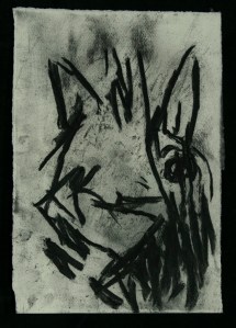 Cat, 2005, charcoal on paper, 28x18 cm